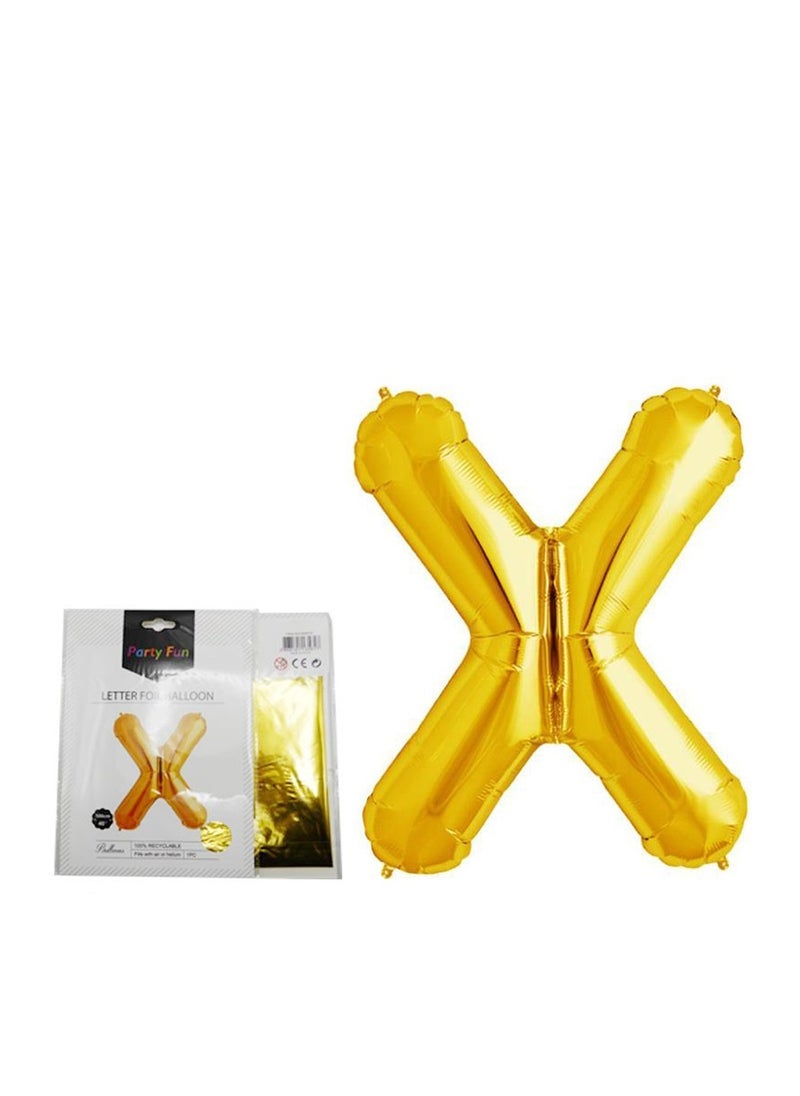 بارتي فن بالون الحروف المعدني 40 بوصة (X) اللون الذهبي - Image 1