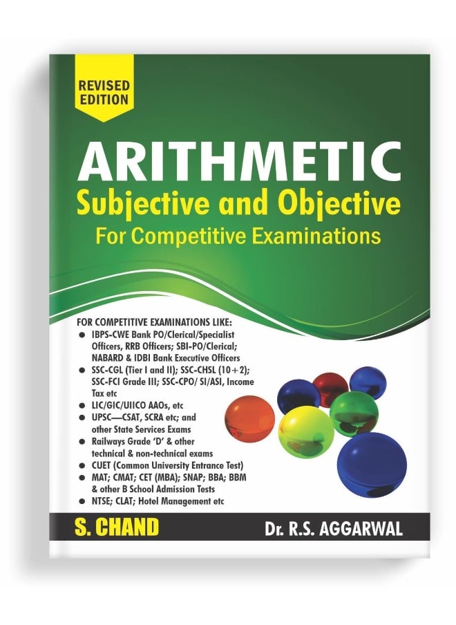 Arithmetic Subjective And Objective For Competitive Examinations By R.S. Aggarwal (Revised Edition)  - Image 1