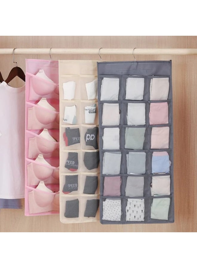Hanging Double-Sided Underwear & Sock Organizer - Dual-Sided Closet Storage Bag with 30 Mesh Pockets - Space-Saving Bra, Briefs, and Accessory Hanger - Transparent Breathable Wardrobe Pantry Organizer - Image 2