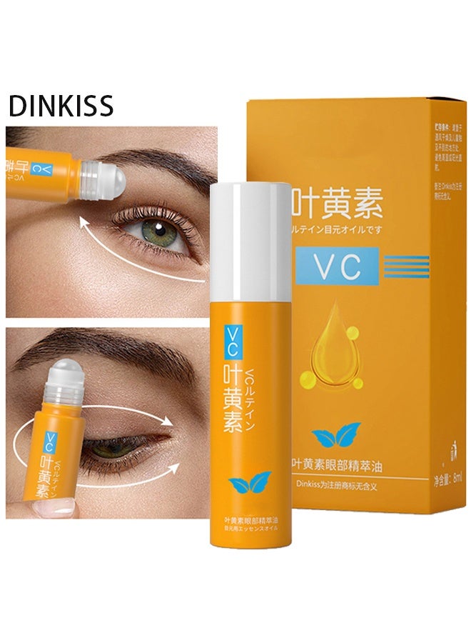 Dinkiss Lutein Eye Essence Oil, Vc Lutein Eye Essence Oil, Lutein Eye Serum, Lutein Eye Oil, Under Eye Oil Roller Ball, Japan Firming Anti-Aging Eye Serum For Eye Bags (8ml) - Image 1