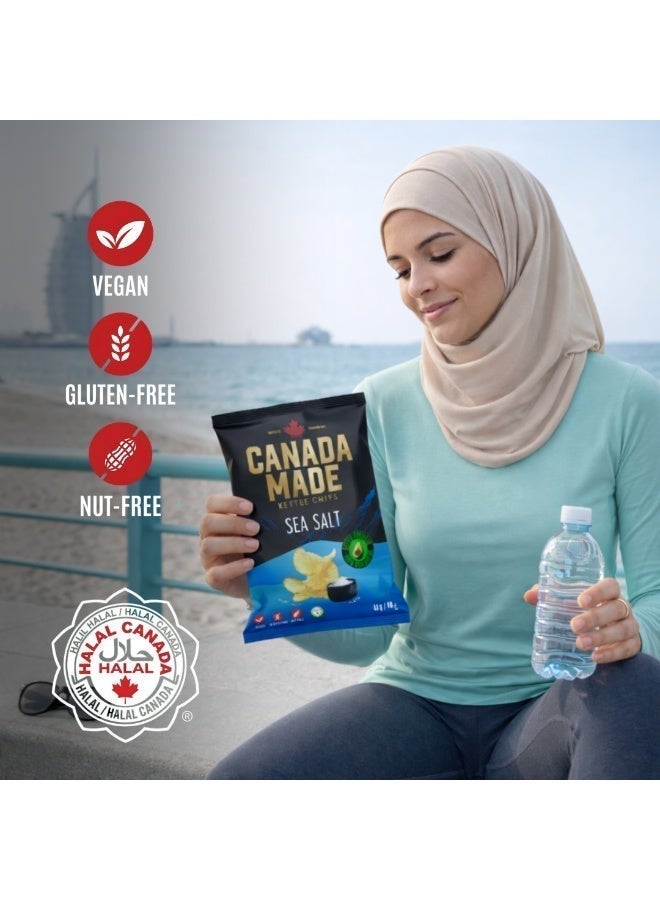 Canada Made Healthy Snacks - 100% Avocado Oil Kettle Cooked Potato Chips - Sea Salt Flavor, Vegan, Gluten Free, Nut Free Healthy Chips - Made in Canada Snacks - 40g Bag - Image 5
