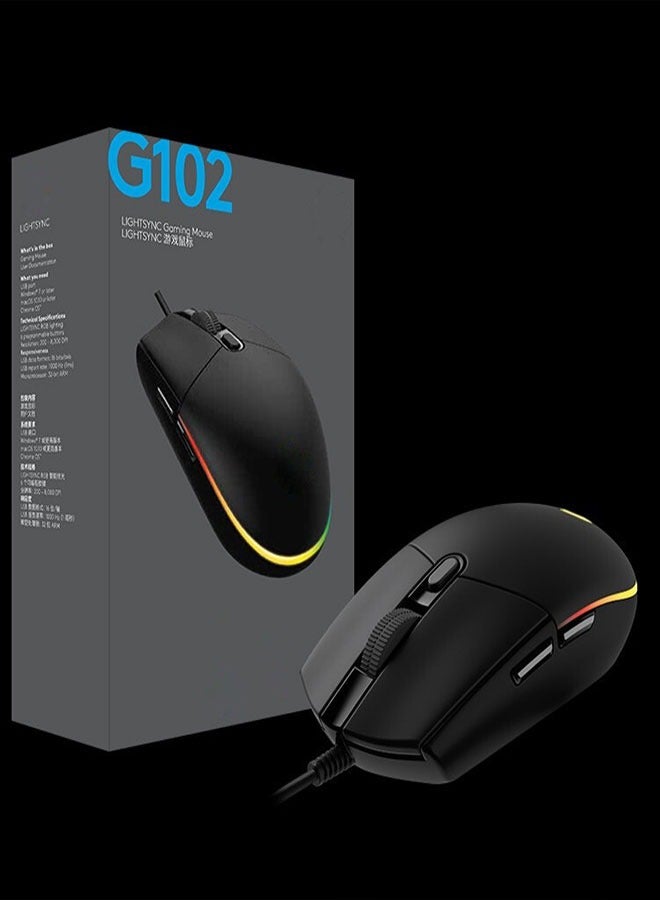 For Logitech G102 Light Sync Gaming Mouse, RGB Lighting, 6 Programmable Buttons, Lightweight, Black - Image 3