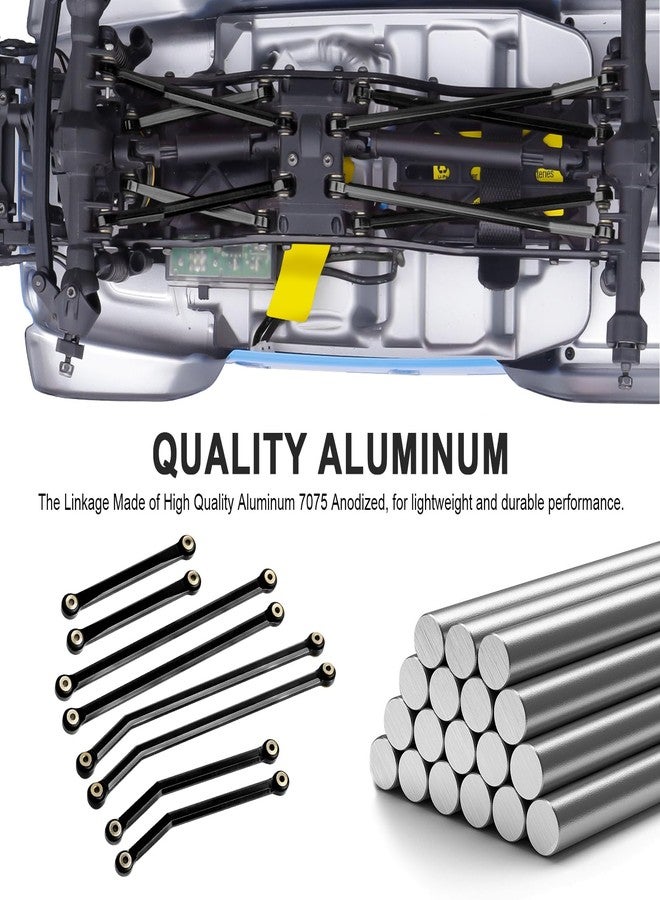 Hobbypark Aluminum High Clearance Links Set Upgrades for Axial SCX24 Gladiator AXI00005 Upgrades 1/24 RC Crawler Car (Black) - Image 5