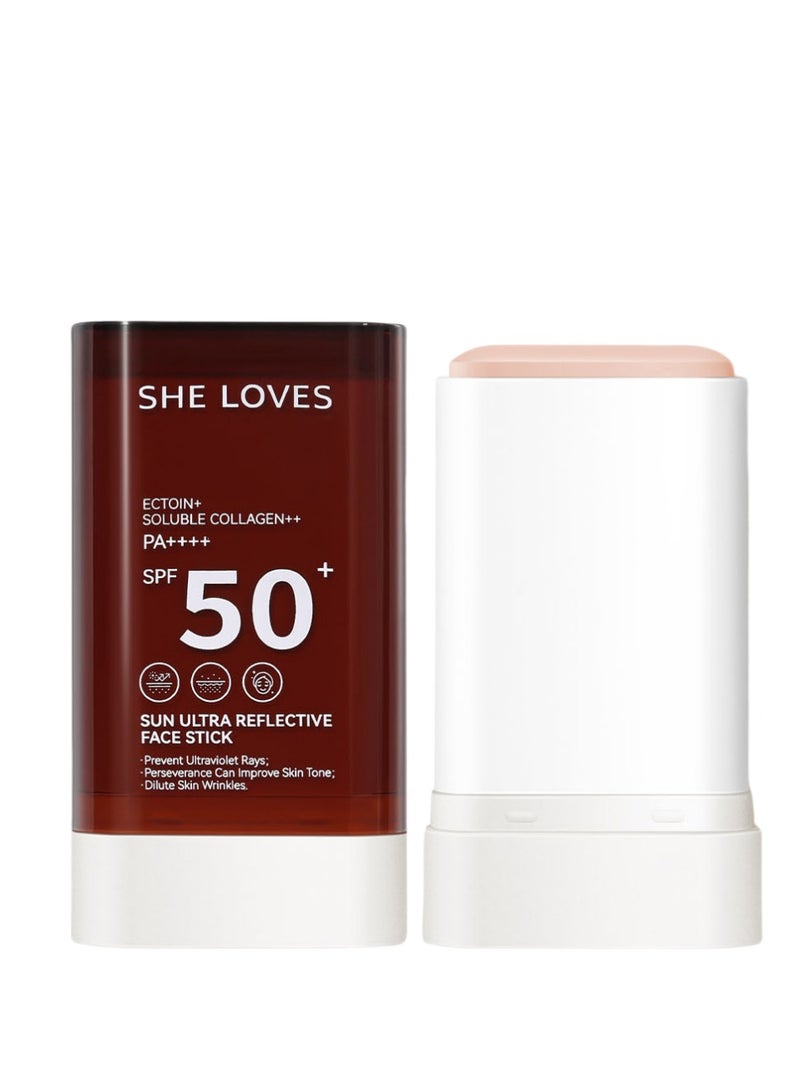 She Loves Tinted Sunscreen Stick SPF 50+, Sunscreen Foundation, Tinted Sunscreen Stick & Stick Foundation, Face Moisturiser, Tinted Serum Foundation, Sunscreen Stick - Image 1