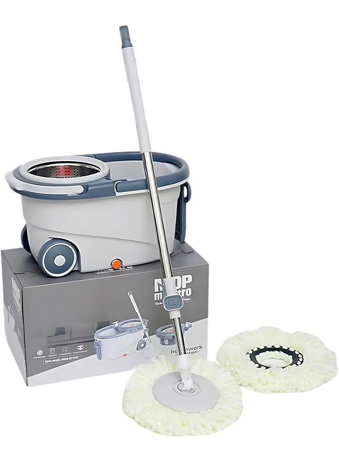 PROMASS Spin Mop Bucket set with Easy Wring & Clean foot pedal | 360 Degree Spinning Mop Bucket 3 pcs set with wheel | Easy to Extend & Pressable Stainless Steel Handle for Home Kitchen Floor - Image 1