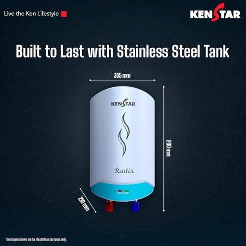 Kenstar Radix |3L|3000-Watts Powerful Heating | Electric Instant Water Heater (Geyser) |High Grade SS Tank with Advanced 4 Level Safety| Rust-Proof| White| Wall Mounting - Image 5