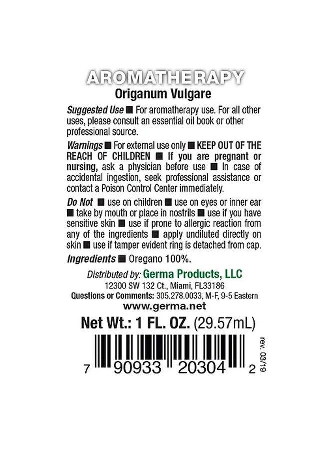 Germa Natural Oregano Oil, Expectorant/Aceite de Oregano Natural, Expectorante. 1oz. - Image 2
