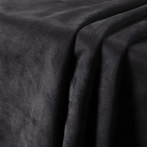 SBWLKJ Suede Upholstery Fabric Black 64 Wide by 96 DoubleSide Soft Smooth MicroSuede Material for Car Headliner Replacement Cushion Sofa Pillows Home Dcor Repair DIY - Image 1
