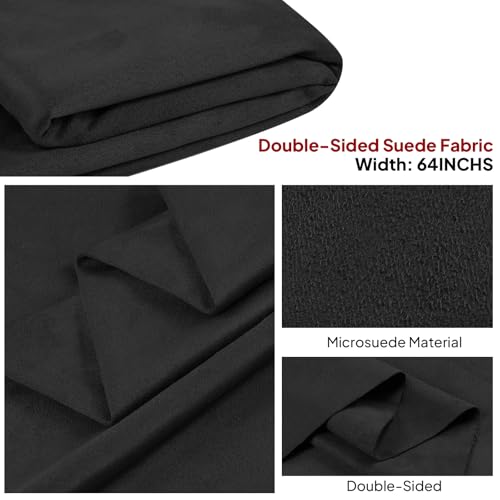 SBWLKJ Suede Upholstery Fabric Black 64 Wide by 96 DoubleSide Soft Smooth MicroSuede Material for Car Headliner Replacement Cushion Sofa Pillows Home Dcor Repair DIY - Image 3