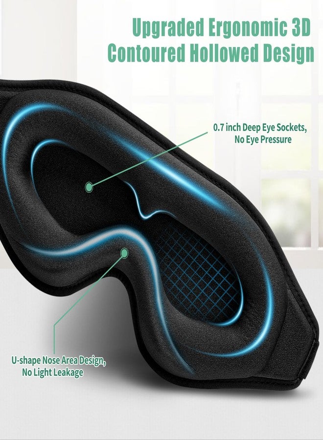 BeeVines 2 Pack 3D Contoured Sleep Mask Eye Mask for False Eyelash Extensions for Men & Women, Eye Mask for Sleeping with Adjustable Strap, 100% Blackout Eye Covers Night Blindfold for Yoga Travel - Image 4