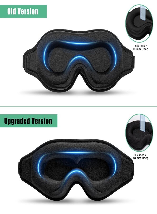 BeeVines 2 Pack 3D Contoured Sleep Mask Eye Mask for False Eyelash Extensions for Men & Women, Eye Mask for Sleeping with Adjustable Strap, 100% Blackout Eye Covers Night Blindfold for Yoga Travel - Image 2