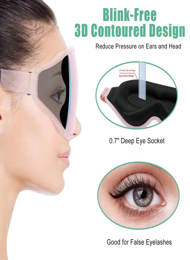 BeeVines 2 Pack 3D Contoured Sleep Mask Eye Mask for False Eyelash Extensions for Men & Women, Eye Mask for Sleeping with Adjustable Strap, 100% Blackout Eye Covers Night Blindfold for Yoga Travel - Image 5