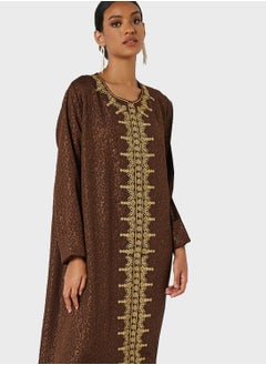 Coco Desert Embroidered Front Open Abaya  - Image 4