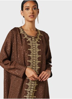 Coco Desert Embroidered Front Open Abaya  - Image 3