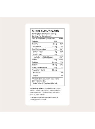 Whey Protein Isolate - Vanilla Flavored - 21g Protein - 3g Sugar - 100 Calories - Dietary Supplement - 14 Packets - Net wt 13.78 oz (390.6 g) - view 2