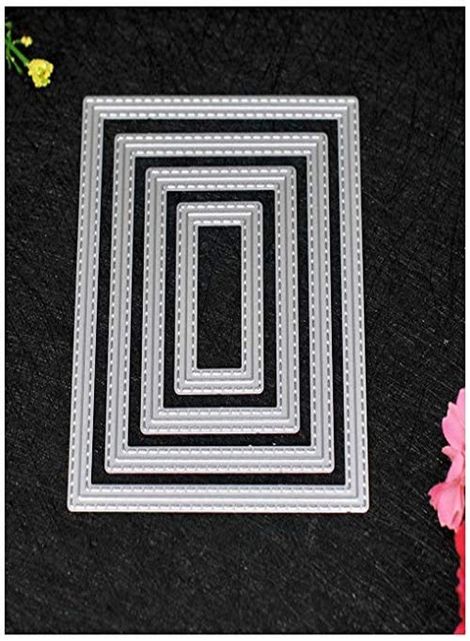 KWELLAM 4pcs Outside and Inside Rectangle Metal Die Cutting Dies for DIY Scrapbooking Photo Album Embossing - Image 1