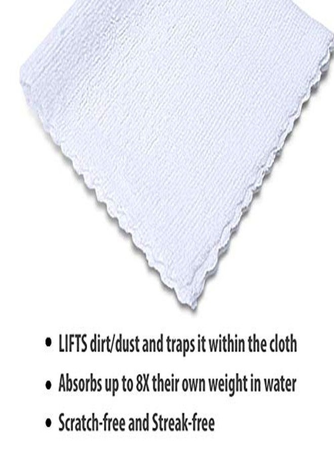 Eurow مناديل تنظيف وتجفيف ميكروفايبر Eurow 200GSM مع صندوق توزيع، قابلة لإعادة الاستخدام، خالية من الخطوط، خالية من الخدوش، فائقة الامتصاص، بدون حواف لجميع أنواع الأسطح، 12x12 بوصة، 50 عبوة، بيضاء - Image 5