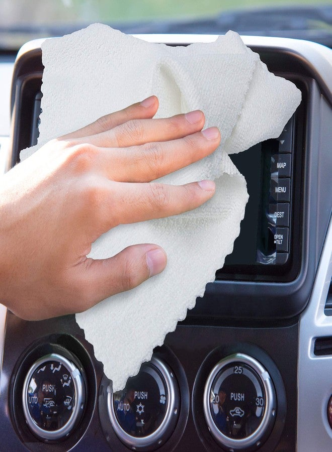 Eurow مناديل تنظيف وتجفيف ميكروفايبر Eurow 200GSM مع صندوق توزيع، قابلة لإعادة الاستخدام، خالية من الخطوط، خالية من الخدوش، فائقة الامتصاص، بدون حواف لجميع أنواع الأسطح، 12x12 بوصة، 50 عبوة، بيضاء - Image 3