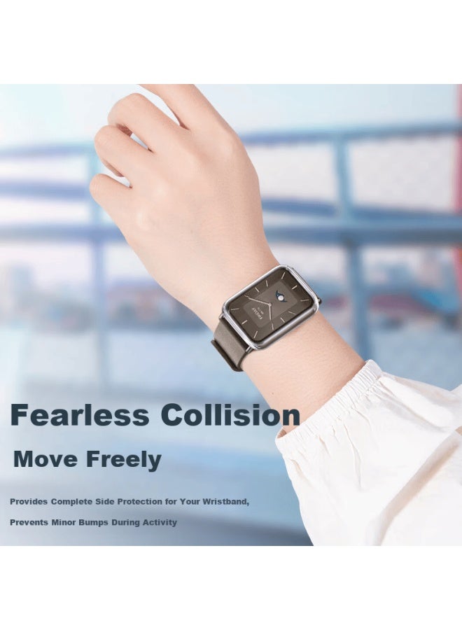 Wei Qiantu Weiqiantu Full Coverage Screen Protector Case For Xiaomi Mi Band 9 Pro, Hd Scratch-resistant And Drop-proof Smarch Case Film, Silver Edition - Image 2