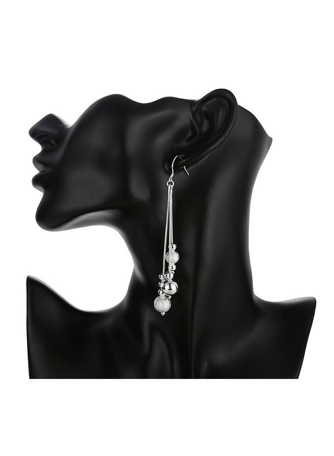 أقراط فضية أنيقة، أسلوب أنثوي متعدد الاستعماليات، أقراط شرابية ذات خرزة رملية، أقراط متفجرة على الطراز الأوروبي والأمريكي - Image 5