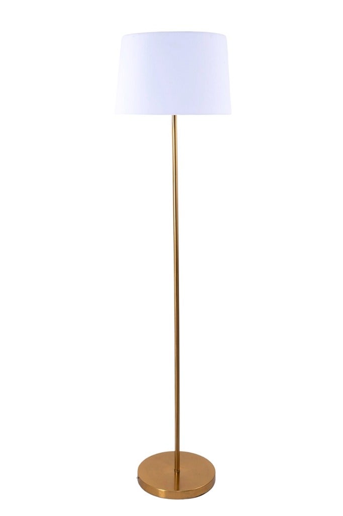 gold metal floor lamp with white hat 165*40cm