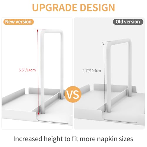 Audmore Napkin Holder for Table, Metal Napkin Holder with Salt and Pepper Shakers Caddy, Standing Paper Napkin Storage for Kitchen Dining Table Decor, White - Image 2