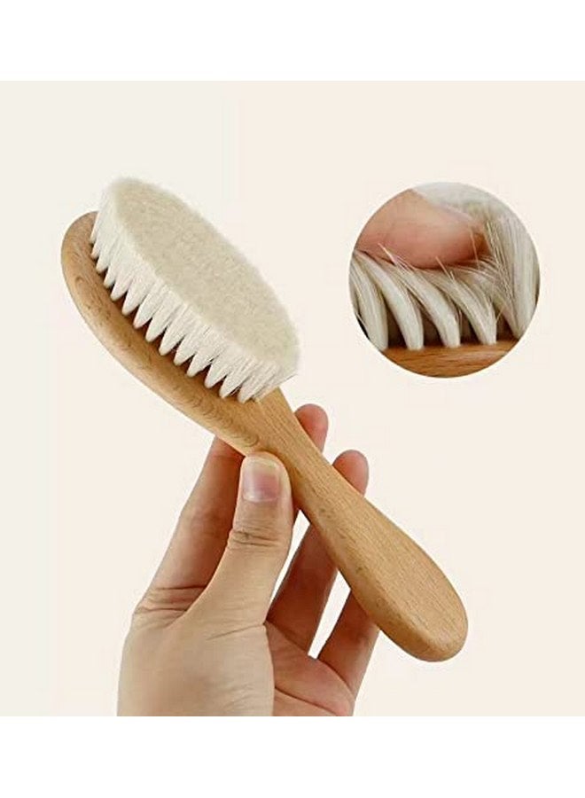 PandaEar PandaEar 3 Pack Baby Brush and Comb Set Newborn, Silicone Cradle Cap Brush for Babies, Soft Newborn Hair Brush with Soft Goat Bristles, Wooden Toddler Comb Hairbrush Set for Boys and Girls - Image 4