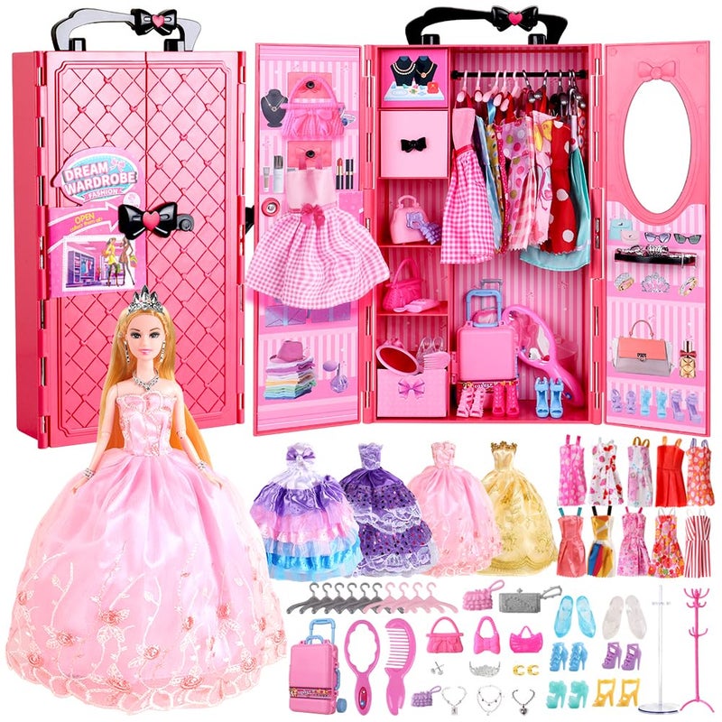 UCanaan Girl Doll and Closet Set with Doll Clothes and Accessories Items Including Fashion Dolls Dressand Many Other Accessories Refer Picture ShowsBest Gitfs for Girls Christmas Birthday - Image 4
