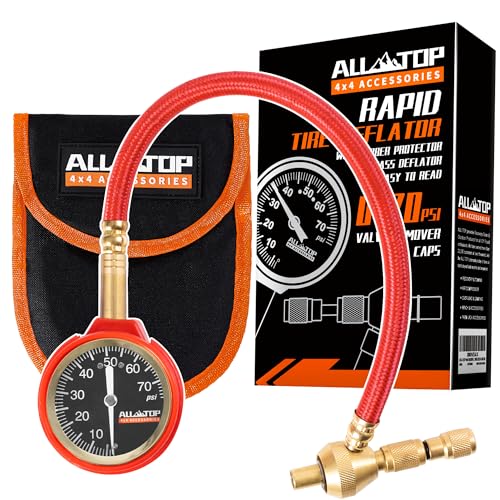 ALL-TOP 4x4 Rapid Tire Deflator Kit 0-70PSI Tire Pressure Gauge/Air Down Master/for Offroad Tire of Jeep, Truck & ATV - Image 1