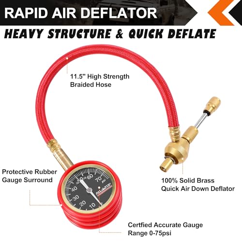 ALL-TOP 4x4 Rapid Tire Deflator Kit 0-70PSI Tire Pressure Gauge/Air Down Master/for Offroad Tire of Jeep, Truck & ATV - Image 3