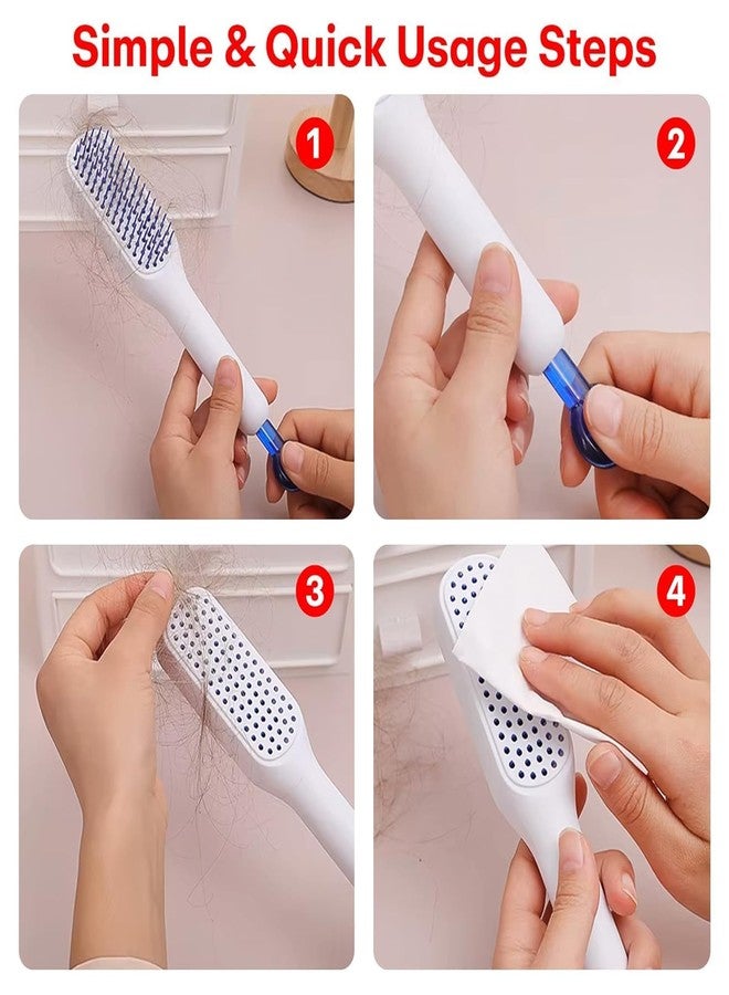 Bhavya Optic® Self Cleaning Hair Brush Multi Purpose Retractable Brush Self Cleaning Hair Brush, Retractable Design, Multi Purpose, Multicolor - Image 4