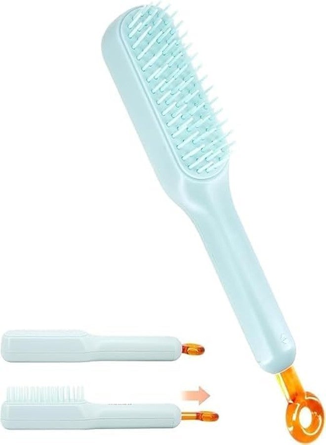 Bhavya Optic® Self Cleaning Hair Brush Multi Purpose Retractable Brush Self Cleaning Hair Brush, Retractable Design, Multi Purpose, Multicolor - Image 1