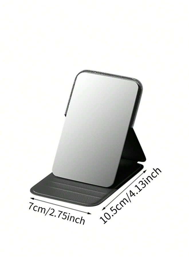 KHAJUL - Pocket Mirror, Portable Folding Compact Makeup Mirror for Quick Touch-ups on the Go (Black) - Image 1