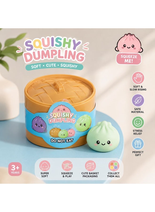 squishy Dumpling-Shaped Squishy Toy with Steamer Basket Storage Container - Image 1