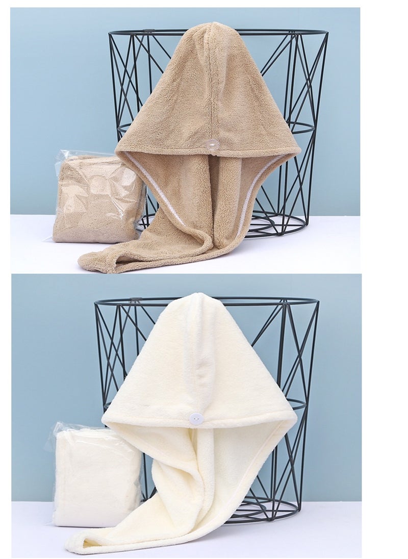 Generic 2pc Hair Towel Wrap With Button 