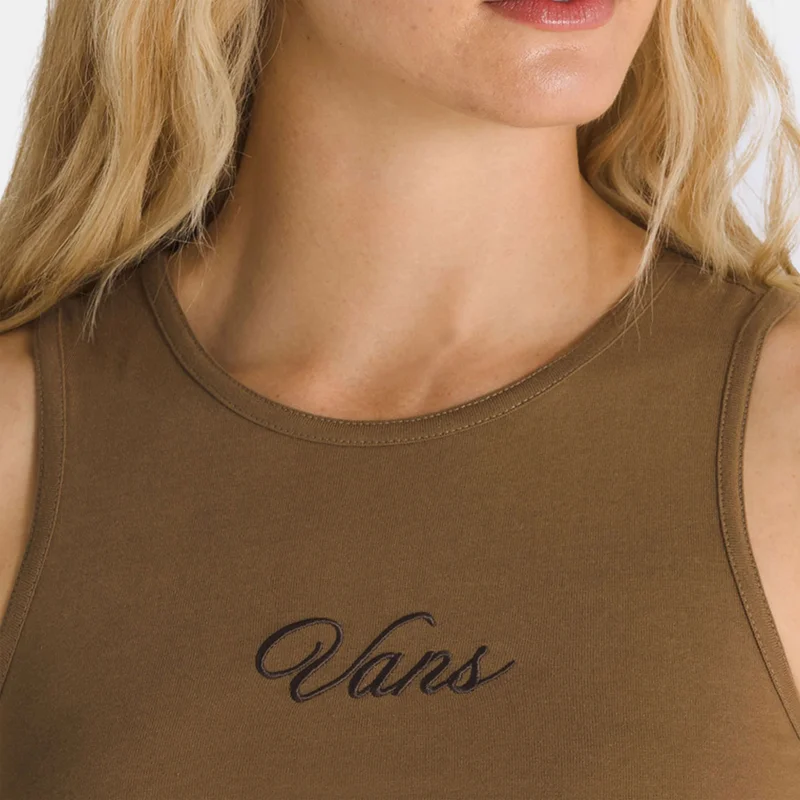 Vans Brown Women's Small Staple Crop Tank Top for Women | Best Price UAE