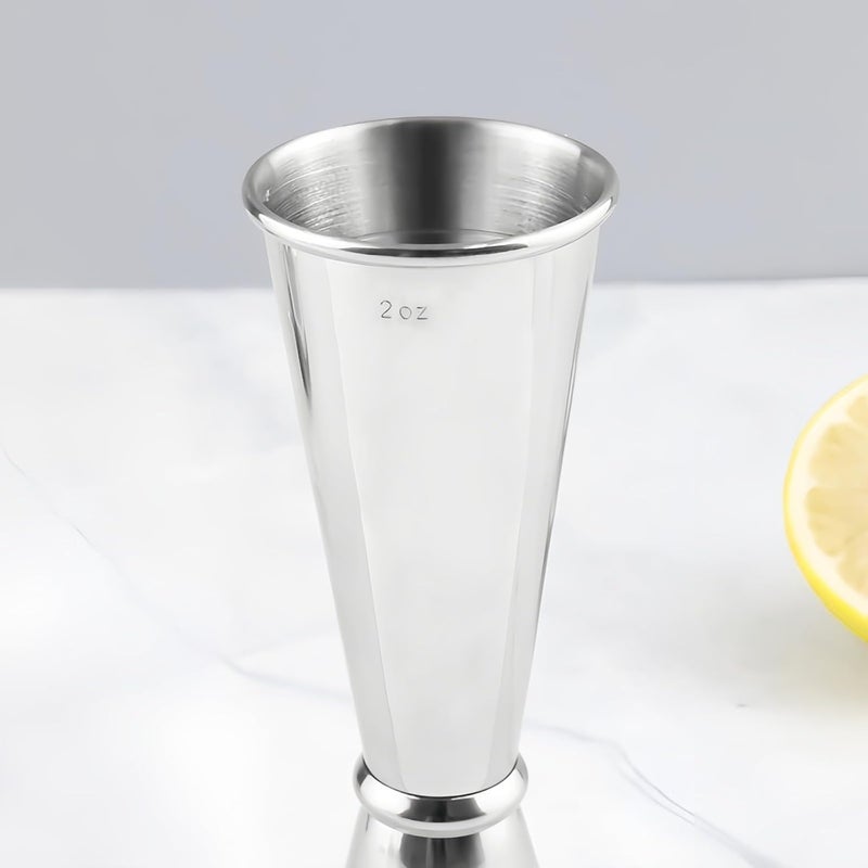 SZLFSX 2-Piece Dual-Sided Bartending Jigger Set - 1oz & 2oz Measured Markings, 304 Stainless Steel, Food-Grade Cocktail Measuring Tool for Professional & Home Bars - Image 3