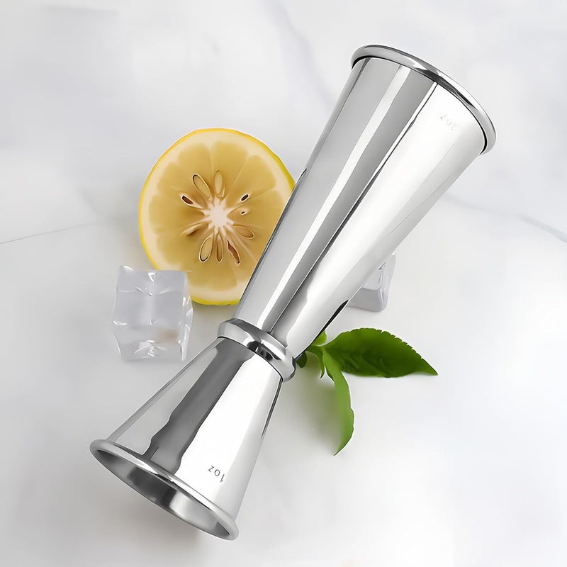 SZLFSX 2-Piece Dual-Sided Bartending Jigger Set - 1oz & 2oz Measured Markings, 304 Stainless Steel, Food-Grade Cocktail Measuring Tool for Professional & Home Bars - Image 2