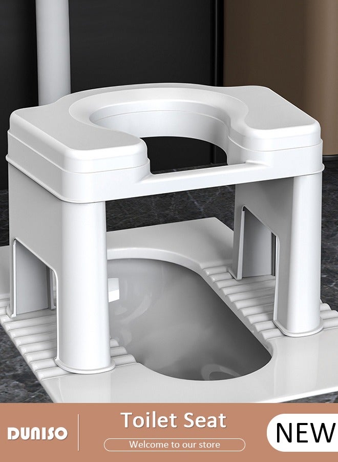 DUNISO Portable Toilet Seat,Home Toilet Seat Convertible from Squatting to Sit, with Paper Towel Box,Toilet Seat with Anti-slip Function for Pregnant Women, Elderly Frame and Disabled - Image 1