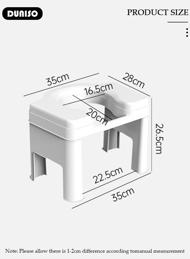 DUNISO Portable Toilet Seat,Home Toilet Seat Convertible from Squatting to Sit, with Paper Towel Box,Toilet Seat with Anti-slip Function for Pregnant Women, Elderly Frame and Disabled - Image 2