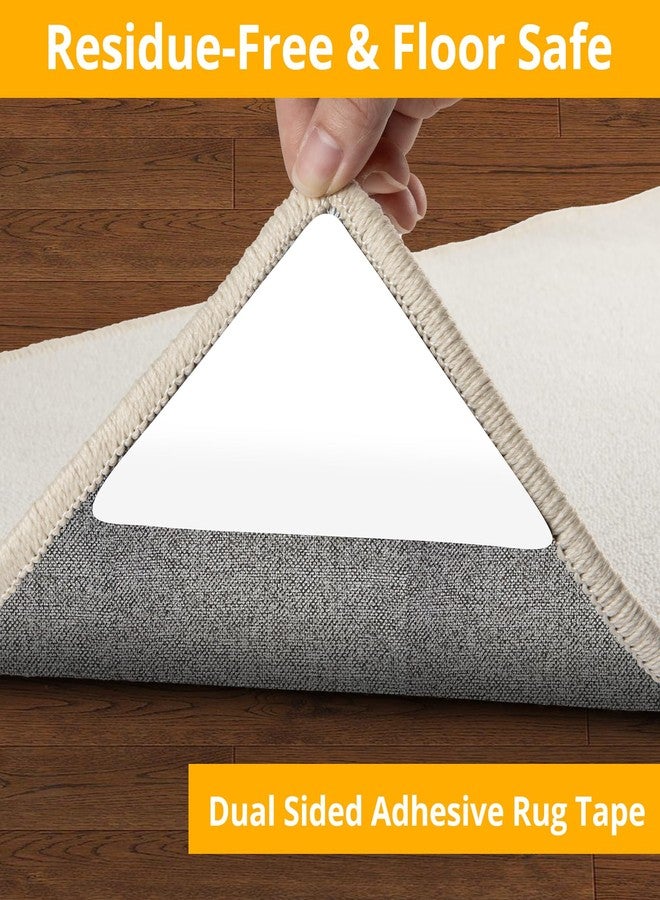 Daisyhome 12 Pieces Carpet Tapes, Gripper for Hardwood Floors, Double Sided Adhesive Tape, Reusable Non Slip Grip for Area Rugs to Keep Rugs on - Image 3