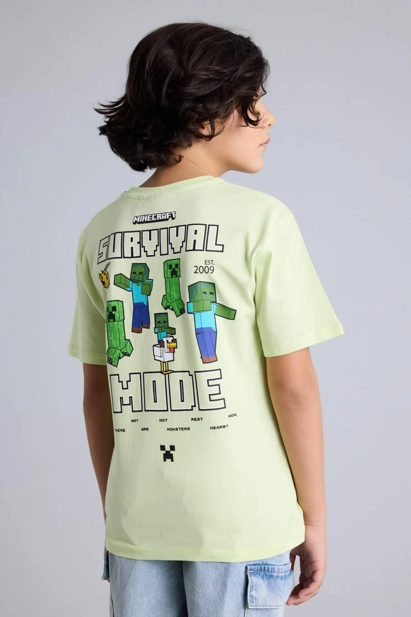 ديفاكتو New Regular Fit Minecraft Licensed Short Sleeve T-Shirt