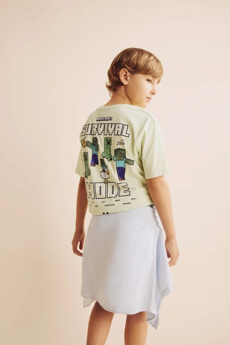 DeFacto New Regular Fit Minecraft Licensed Short Sleeve T-Shirt