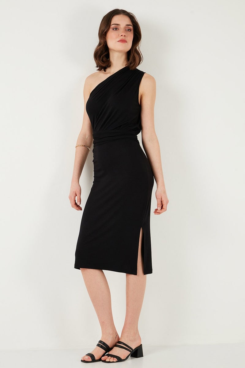 Lela Slim Fit One Shoulder Slit Tie Detail Midi Dress Women's Dress 5866272  - Image 5