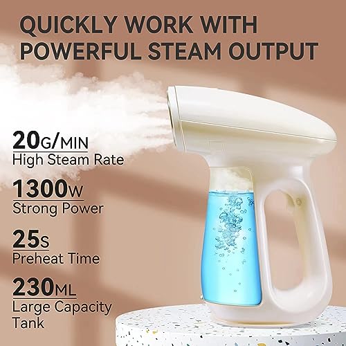 Bear® Professional Garment Steamer, Steam Iron for Clothes 1300 Watts Fast Heat-up Portable Steam Iron Cloth Wrinkles Remover Built-in Aromatherapy Box with Brush - Image 3