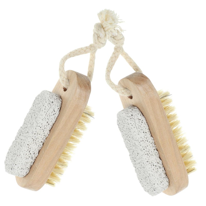Black Body Scrubber Brush Foot Pumice Stone Exfoliator For Smooth Skin 2 Pack - Image 2