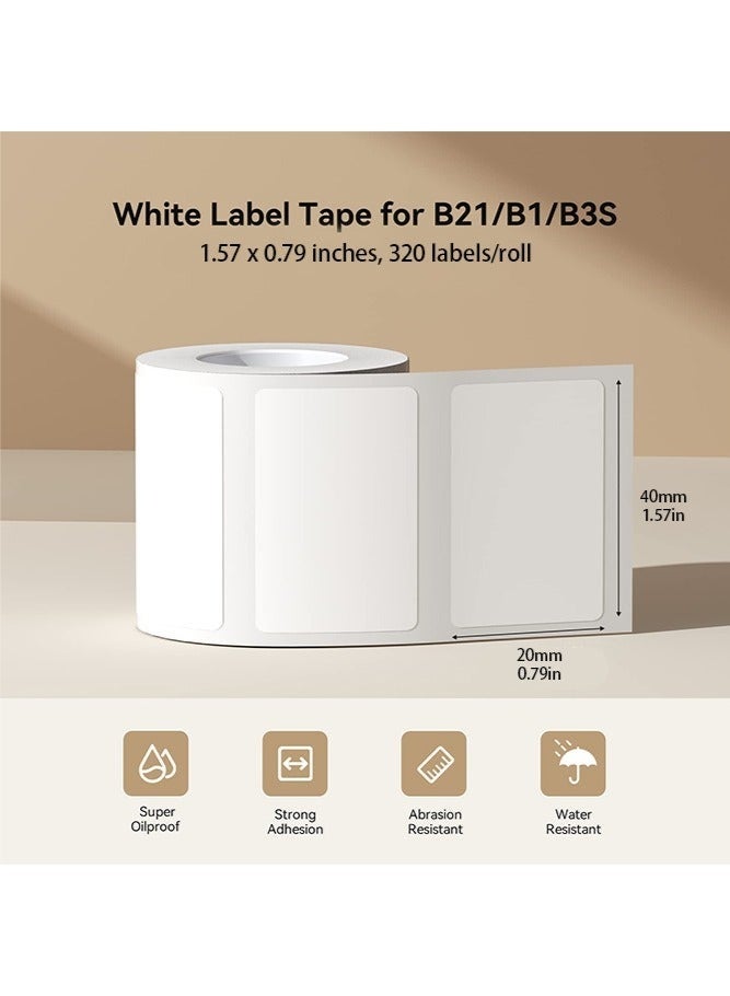 Bukela B21/B1/B3S Label Maker Tape Waterproof Thermal Label Paper Sticker Labels for Barcode Printing 40*20mm White - Image 2