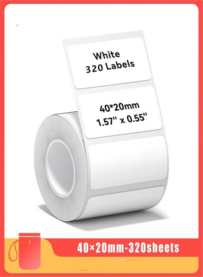 Bukela B21/B1/B3S Label Maker Tape Waterproof Thermal Label Paper Sticker Labels for Barcode Printing 40*20mm White - Image 1