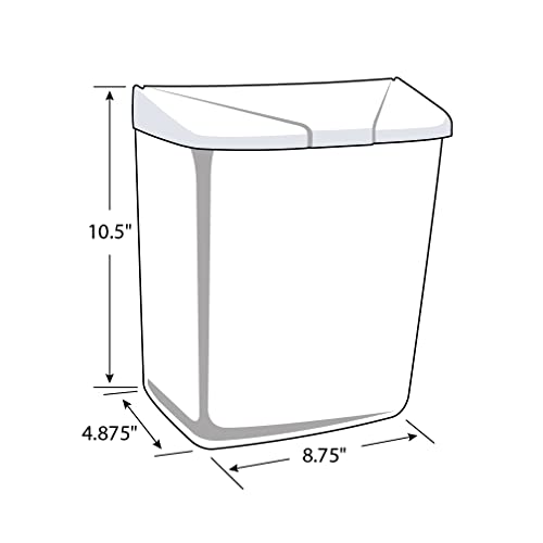 Hospeco Feminine Hygiene Receptacle, White ABS Plastic, 250-201W - Image 3