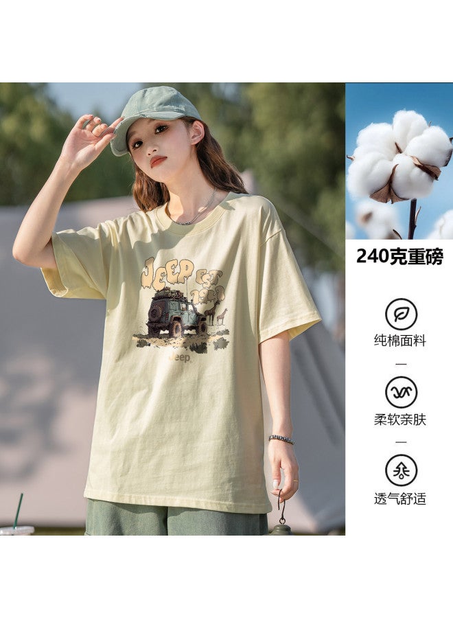 Jeep Women'S Short Sleeve T-Shirt 2025 Summer New Loose Comfortable Cotton Round Neck Top Fashion Versatile Women'S Clothing - Image 2
